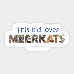 This kid loves meerkats - wildlife oil painting word art Sticker